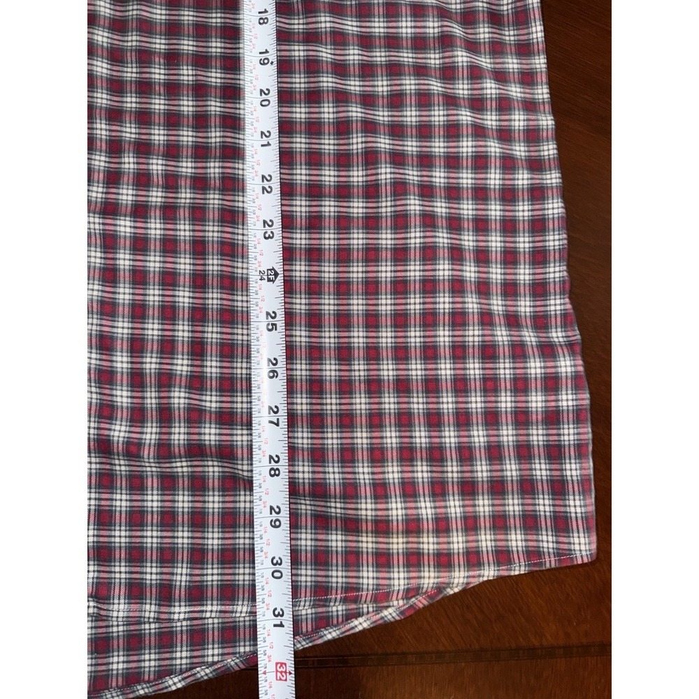ETON Men's Contemporary Red Plaid Cotton Fine Twill‎ Dress Shirt Size L 16x35 - Picture 7 of 9